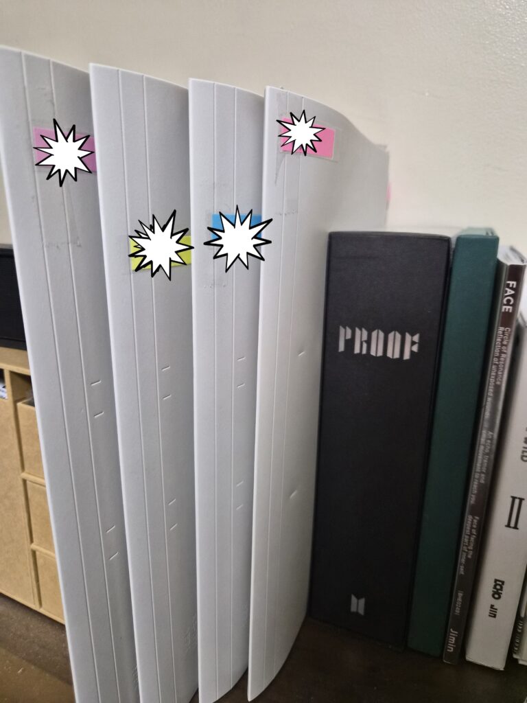 大学ごとに分けた出願書類のフラットファイル